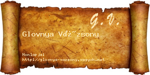 Glovnya Vázsony névjegykártya