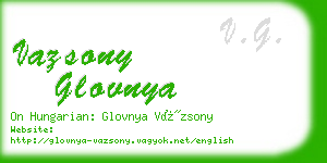 vazsony glovnya business card